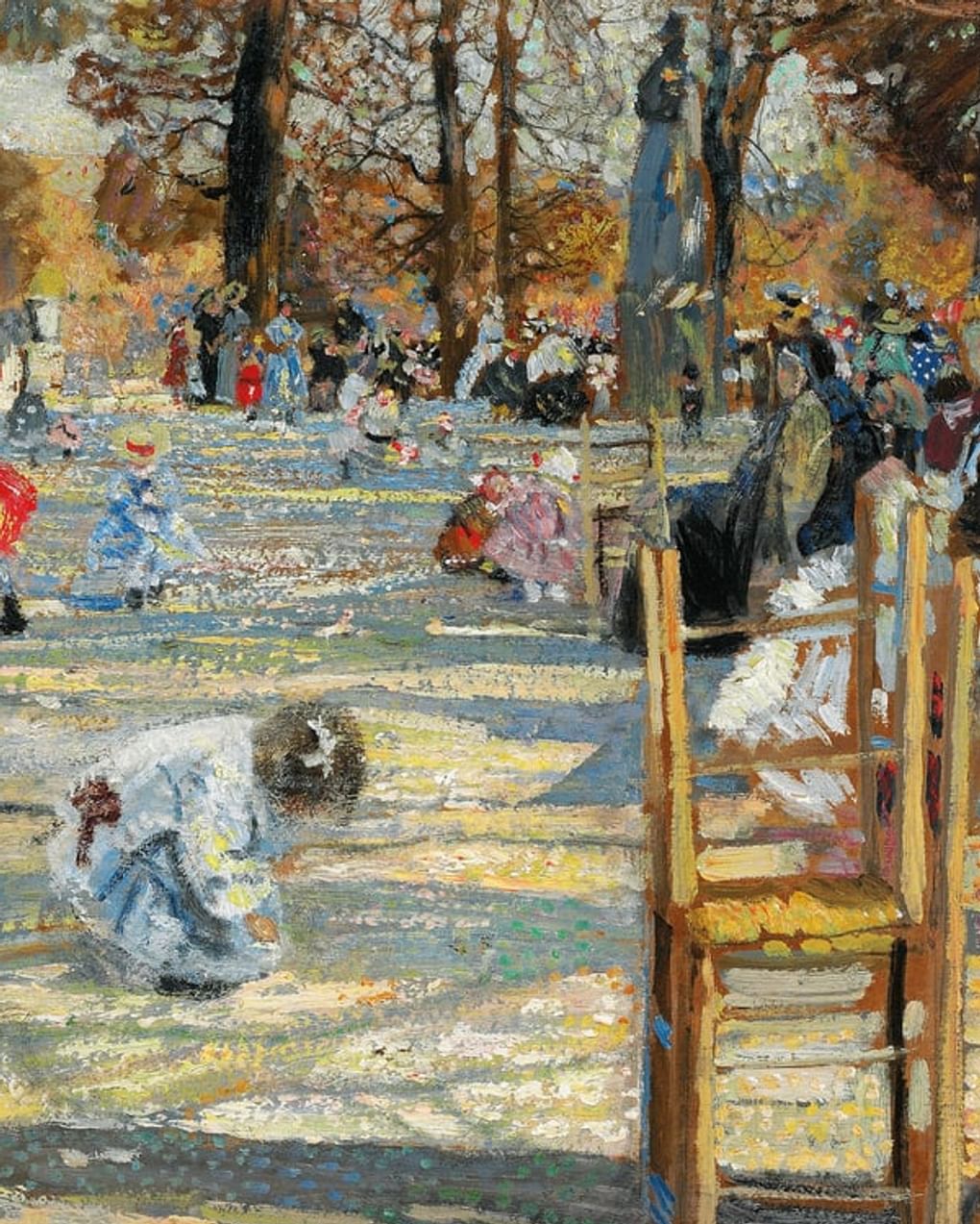 Исаак Бродский. Люксембургский сад весной (фрагмент). 1910. Частное собрание
