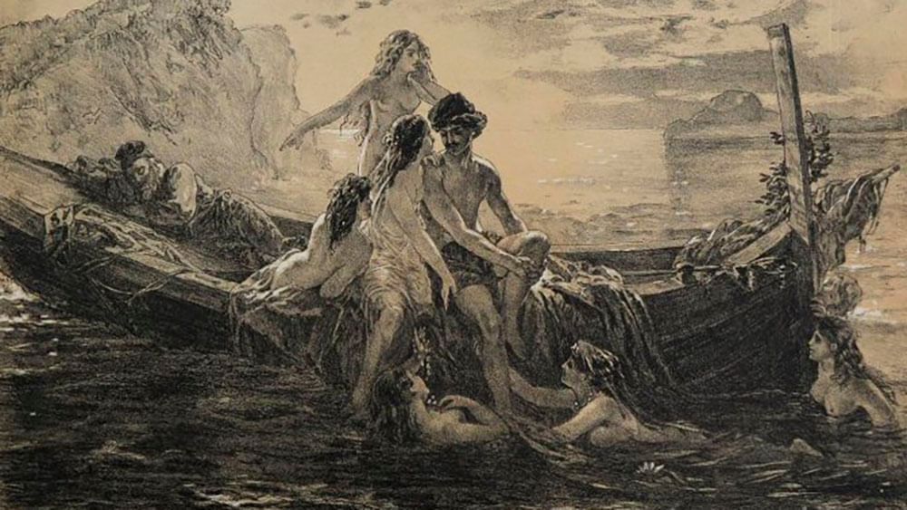 Неизвестный художник. Сон рыбака (фрагмент). XIX век<br/>Ивановский областной художественный музей, Иваново
