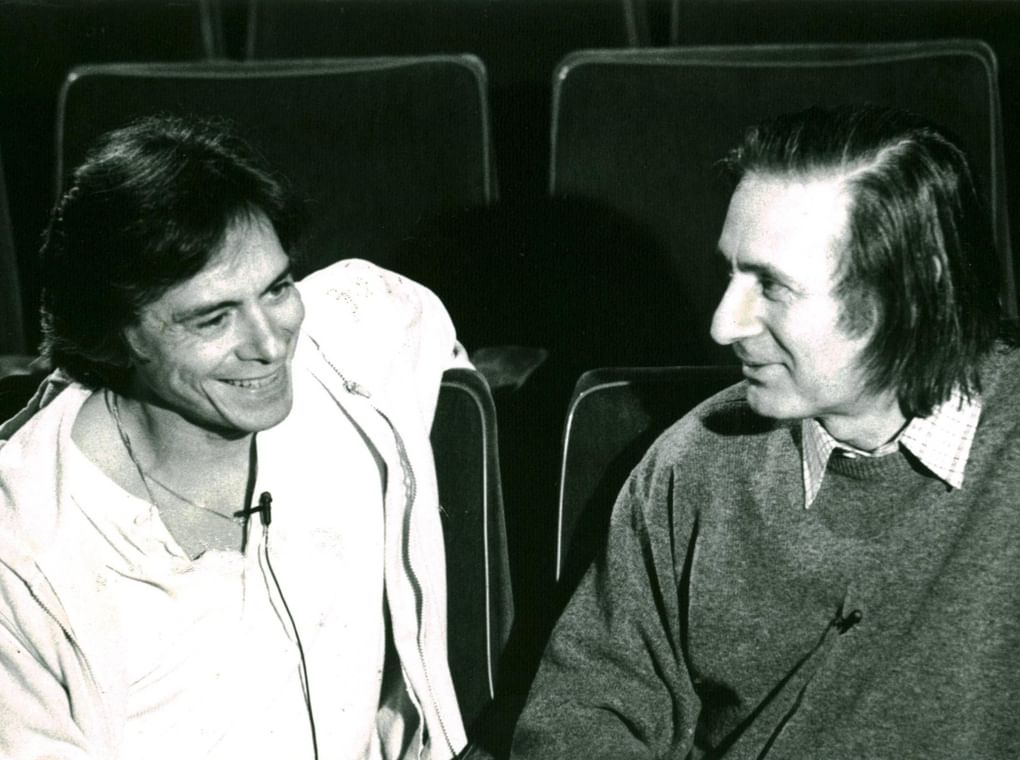 Слева направо: балетмейстер Джон Ноймайер и композитор Альфред Шнитке. 1980-е годы