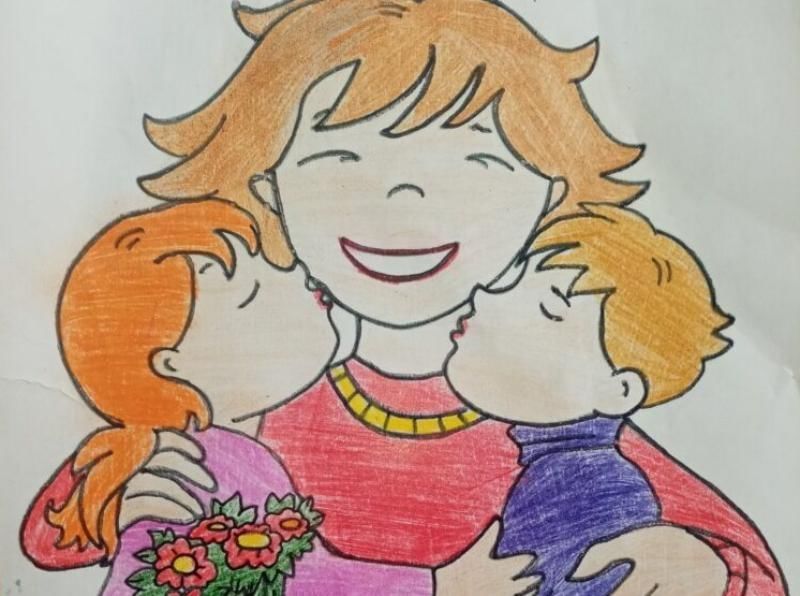 Рисунок мама с ребенком 4 класс. Рисунок ко Дню матери. Рисунок маме на день матери. Детские рисунки ко Дню матери. Рисунок на день мамы.