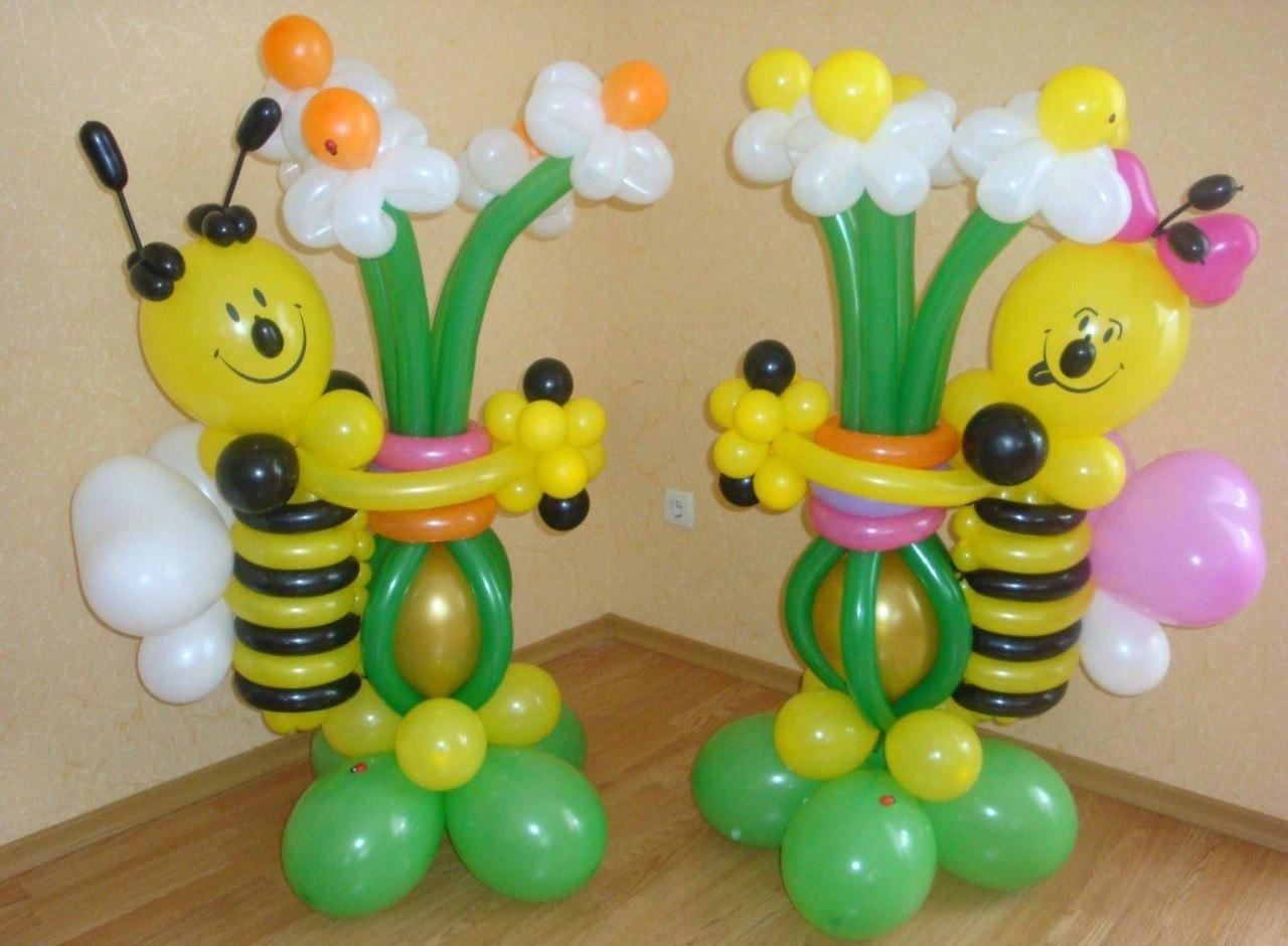 Воздушные шары для сада. Пчела твистинг. Фигуры из шаров. Фигуры из воздушных шаров. Композиции из шаров в детский сад.