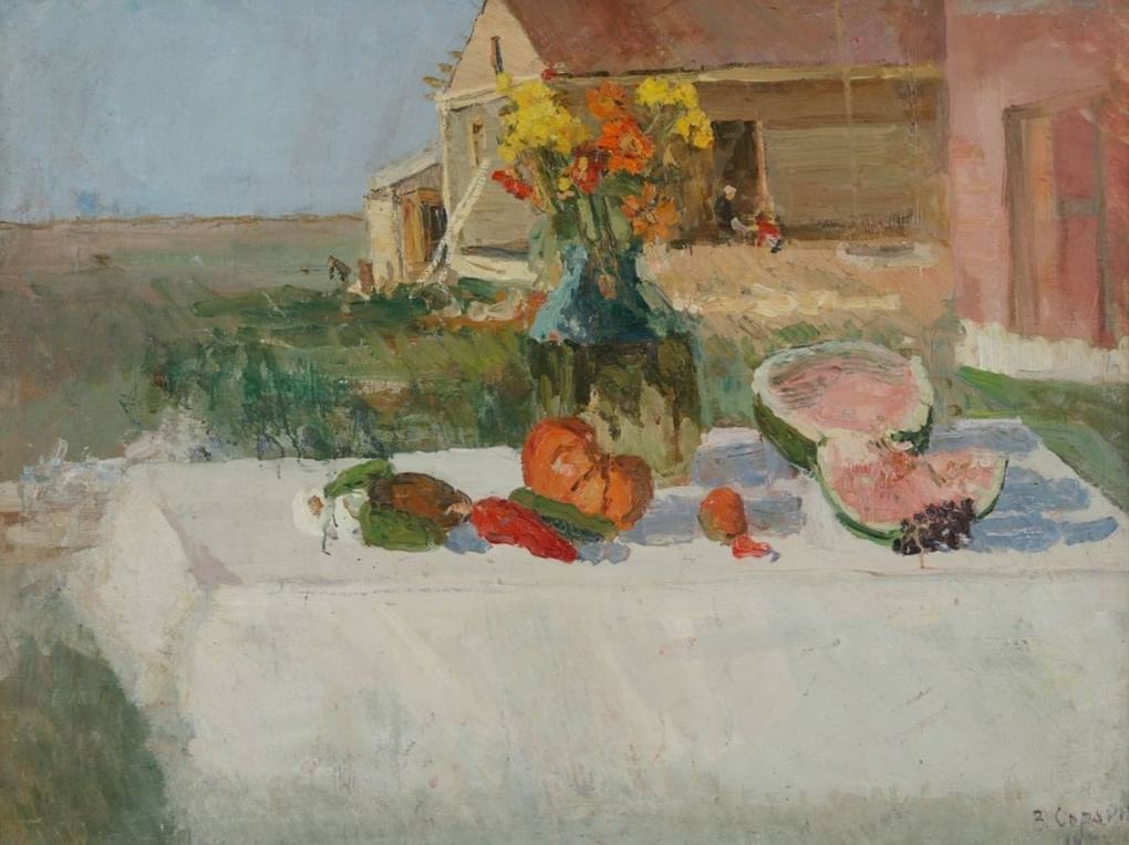 Виктор Сорокин. Натюрморт с помидорами. 1955. Липецкий областной художественный музей, Липецк