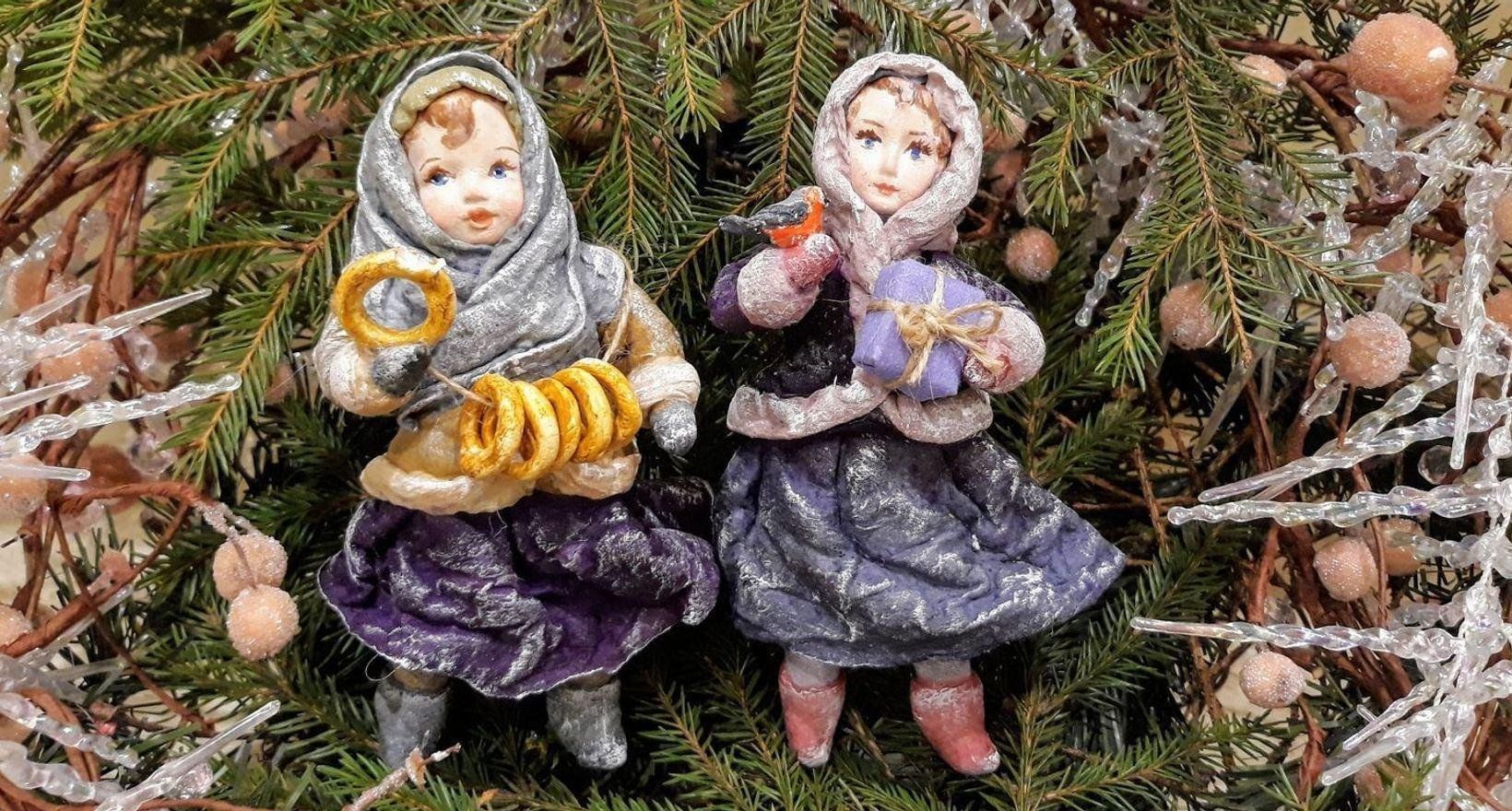 Новогодние игрушки из ваты