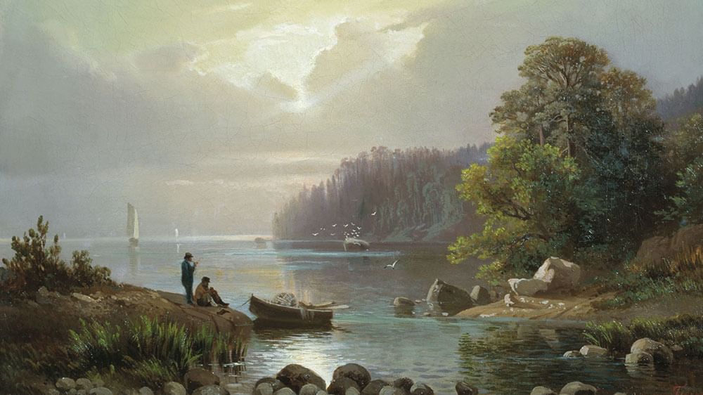 Александр Гине. Пейзаж с рыбаками (фрагмент). 1850–1880<br/>Нижнетагильский муниципальный музей изобразительных искусств, Нижний Тагил, Свердловская область