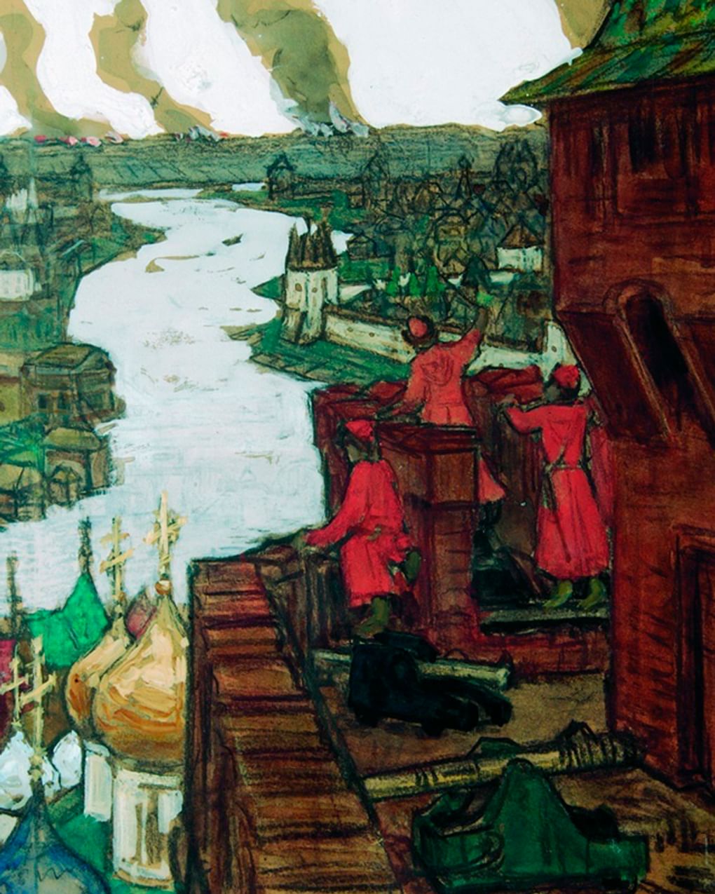 Аполлинарий Васнецов. «Татары идут». Конец XVI века («Идут!» Набег татар на Москву) (фрагмент). 1910. Ульяновский областной художественный музей, Ульяновск