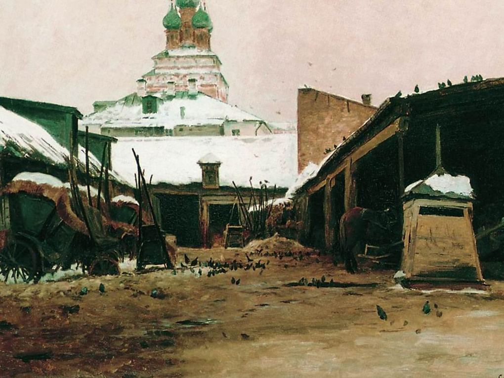 Сергей Светославский. Постоялый двор в Москве (фрагмент). 1892. Государственная Третьяковская галерея, Москва