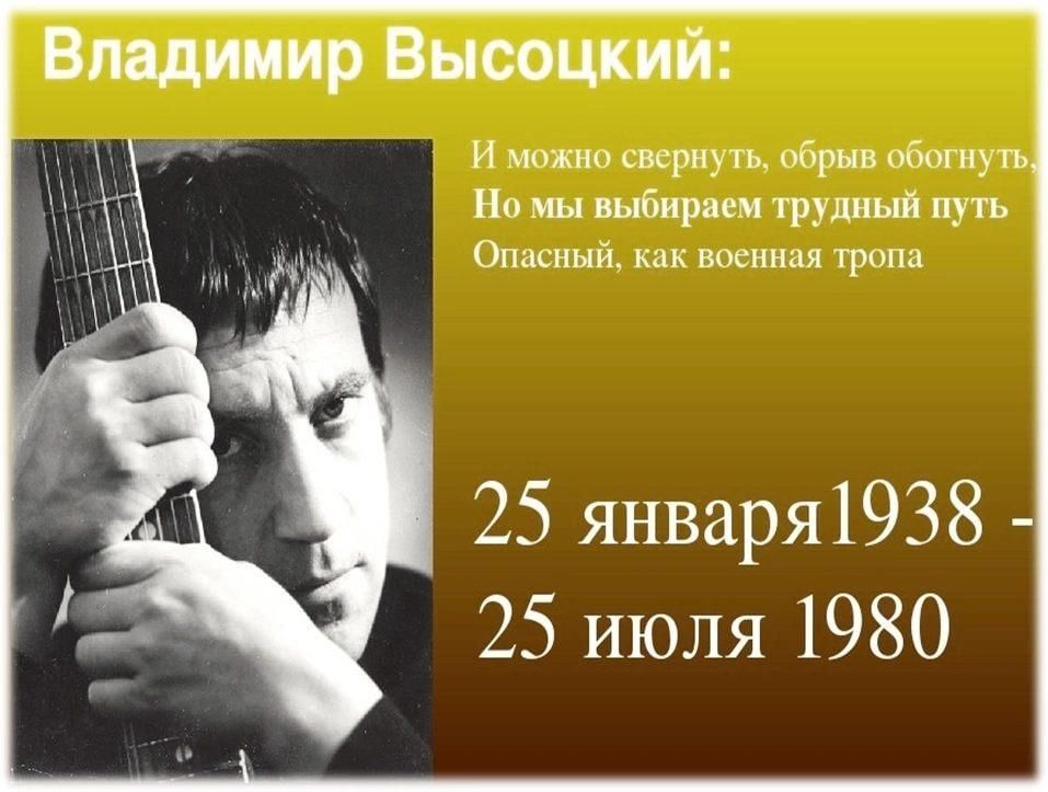 Поэт музыкант. 25 Января день памяти Владимира Высоцкого. 25 Июля 1980 Высоцкий. Высоцкий Владимир 25 июля. Владимир Высоцкий 25 января.