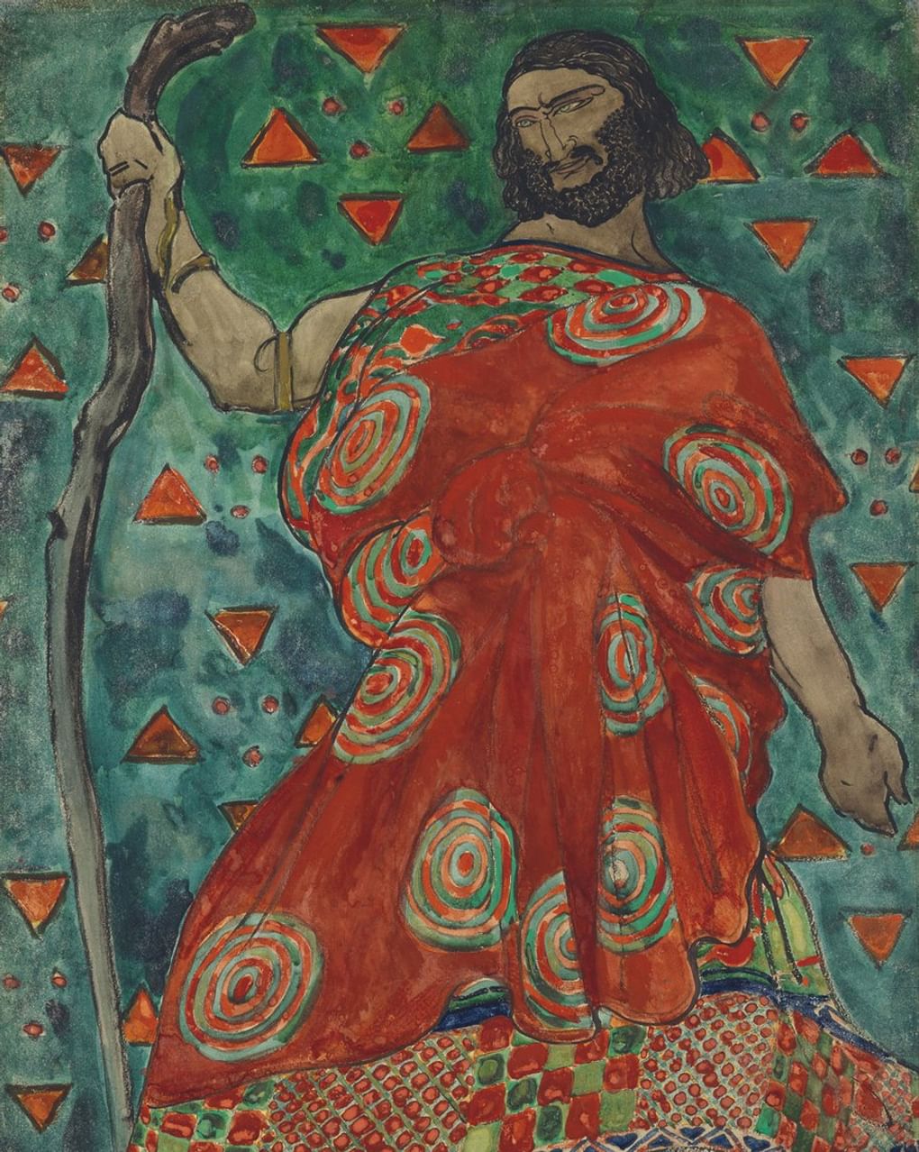 Леон Бакст. Эскиз костюма Креонта к спектаклю «Антигона» (фрагмент). 1904. Частное собрание