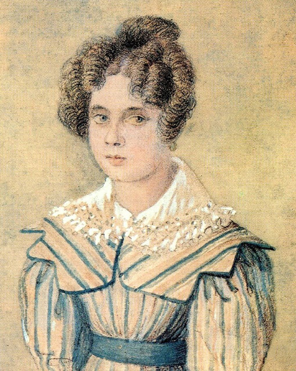 Карл Шлезигер. Портрет Софьи Дельвиг (фрагмент). 1827. Всероссийский музей А.С. Пушкина, Санкт-Петербург