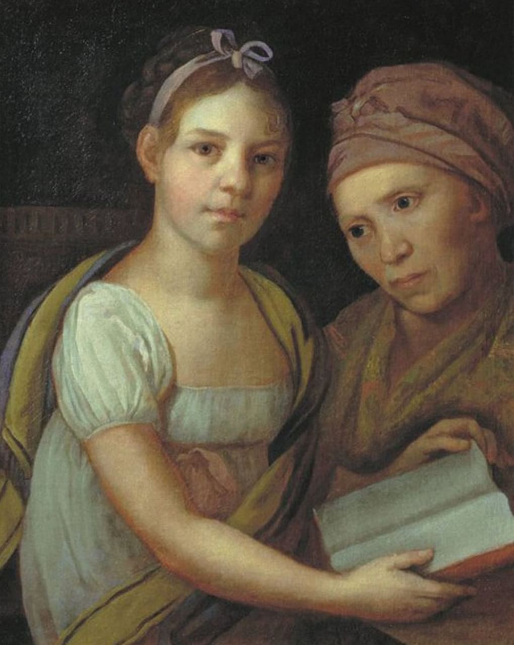 Ермолай Камеженков. Портрет дочери художника с няней. Не позднее 1818. Тверская областная картинная галерея, Тверь