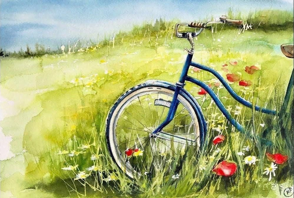 Лето на велосипеде рисунок