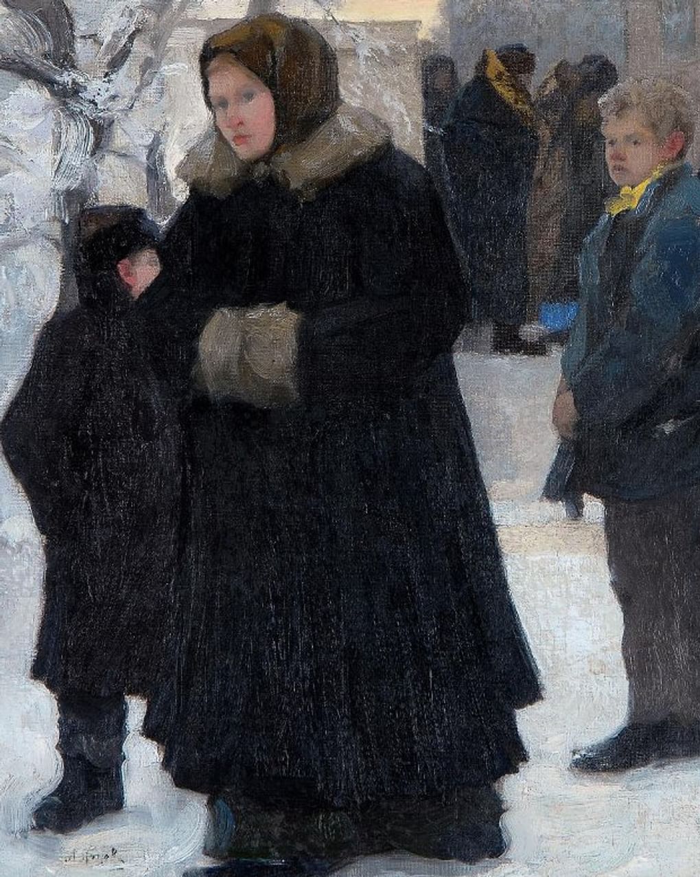 Лукиан Попов. На кладбище (фрагмент). 1900-е. Оренбургский областной музей изобразительных искусств, Оренбург