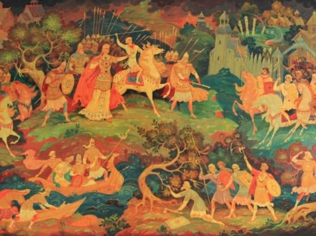 Николай Лапшин. Шкатулка «Сказание об Ольге». Холуй. 1979. Таганрогский художественный музей, Таганрог
