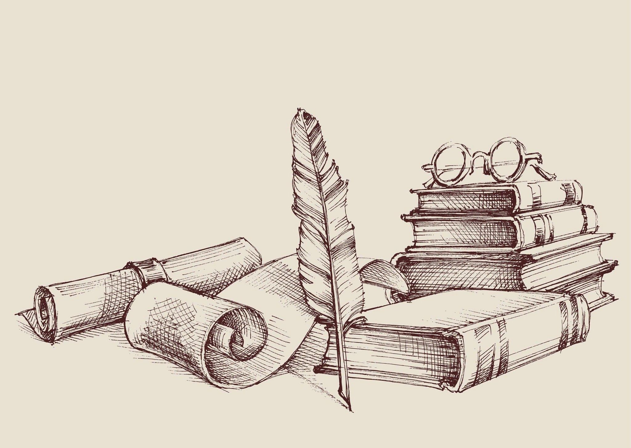 Картинка книга с пером и чернильницей