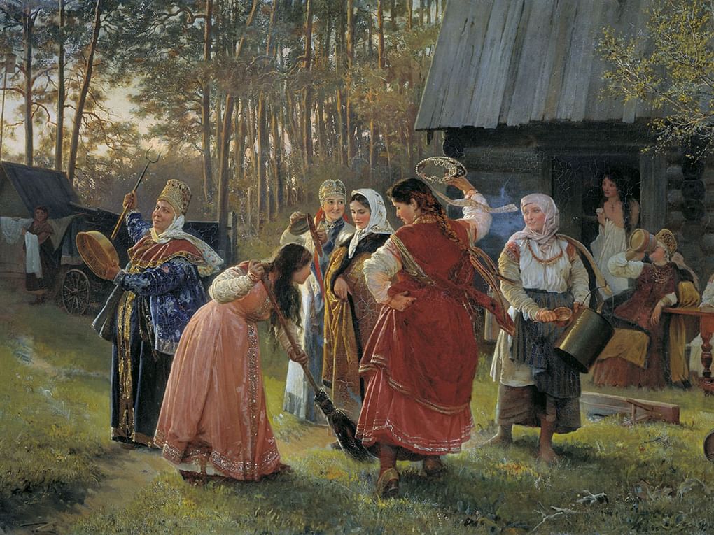Алексей Корзухин. Девичник (фрагмент). 1889. Государственный Русский музей, Санкт-Петербург