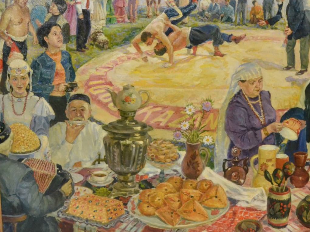 Урфан Абдуллов. Сабантуй. Казань. 1000 лет (фрагмент). 2002. Частное собрание