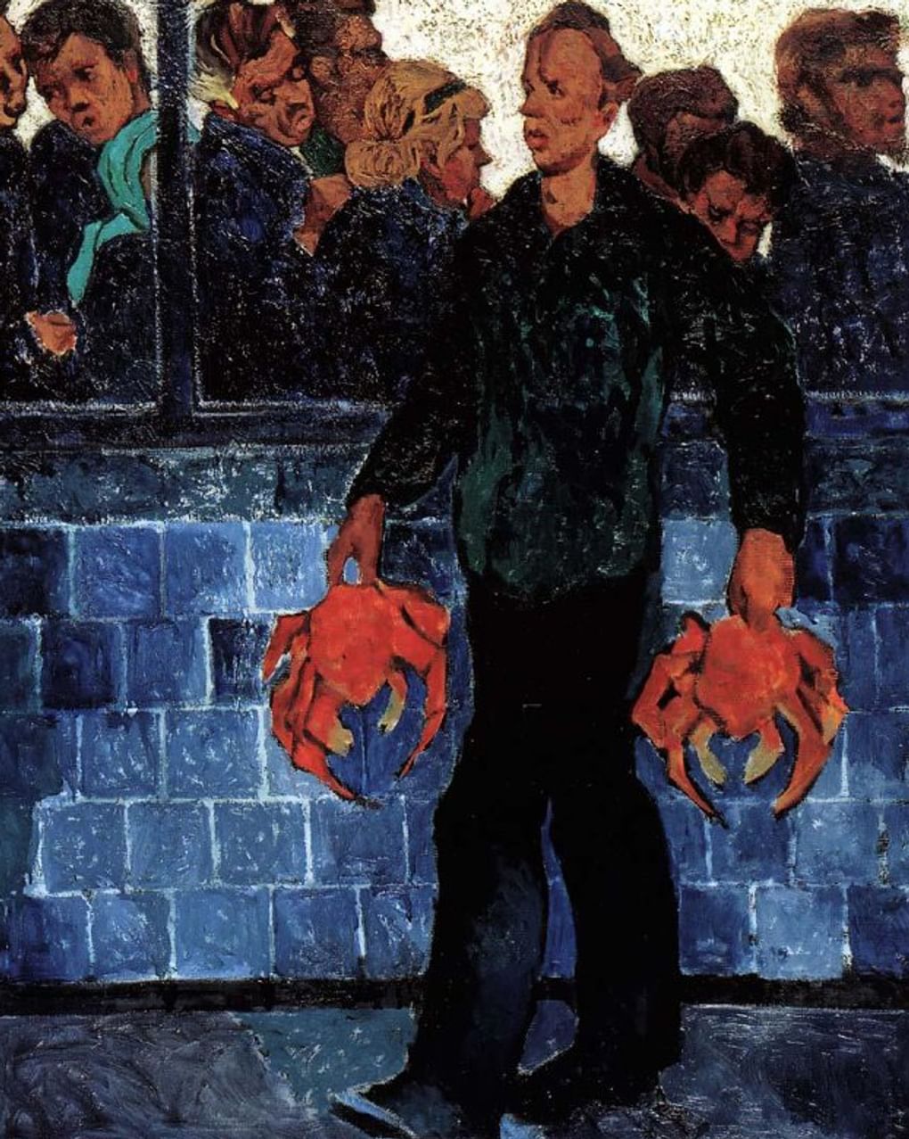 Гиви Манткава. Очередь за крабами (фрагмент). 1970-е. Дальневосточный художественный музей, Хабаровск