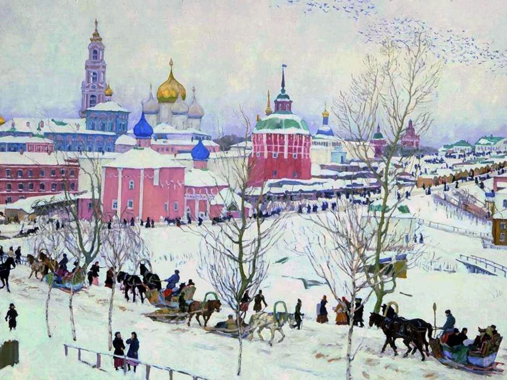 Константин Юон. Москворецкий мост. Зима (фрагмент). 1911. Государственная Третьяковская галерея, Москва