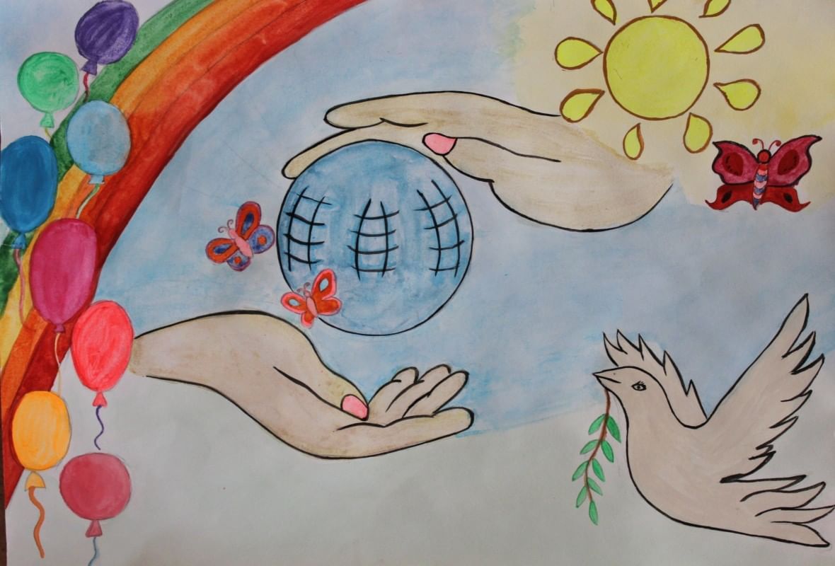 Детские рисунки на тему мира