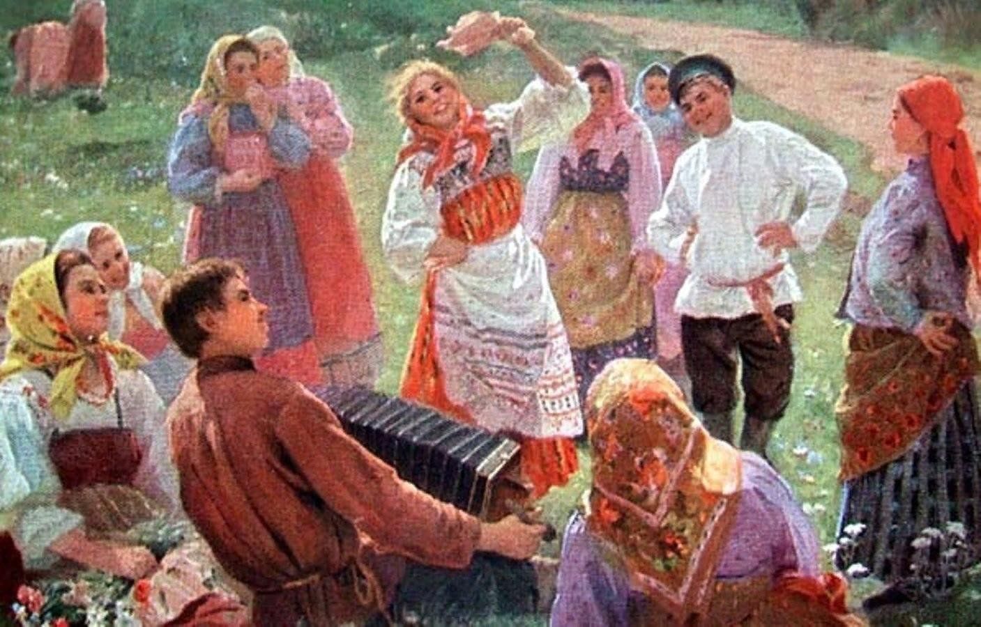 Русские песни на новый лад. Федот Сычков красная горка. Художник Сычков красная горка. Сычков Федот Васильевич красная горка. Народные гуляния на красную горку.