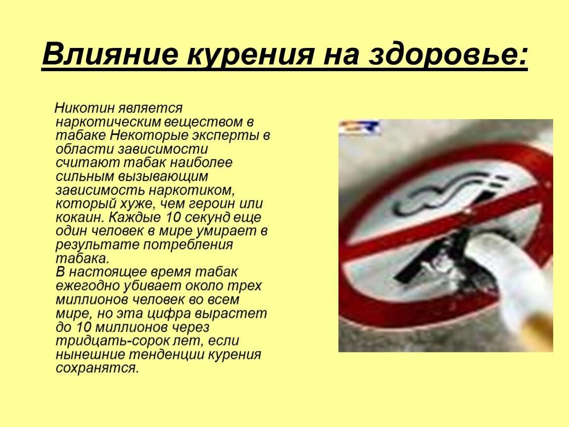 Влияние курения на человека проект