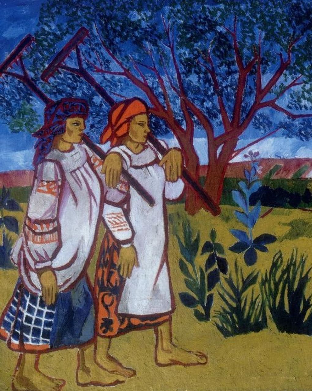 Наталья Гончарова. Бабы с граблями. 1907. Серпуховский историко-художественный музей, Серпухов, Московская область