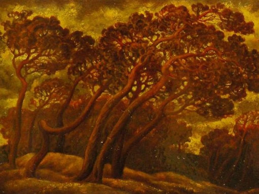 Николай Митрофанов. Коробочка «Сосны в дюнах». 1978. Вологодская областная картинная галерея, Вологда