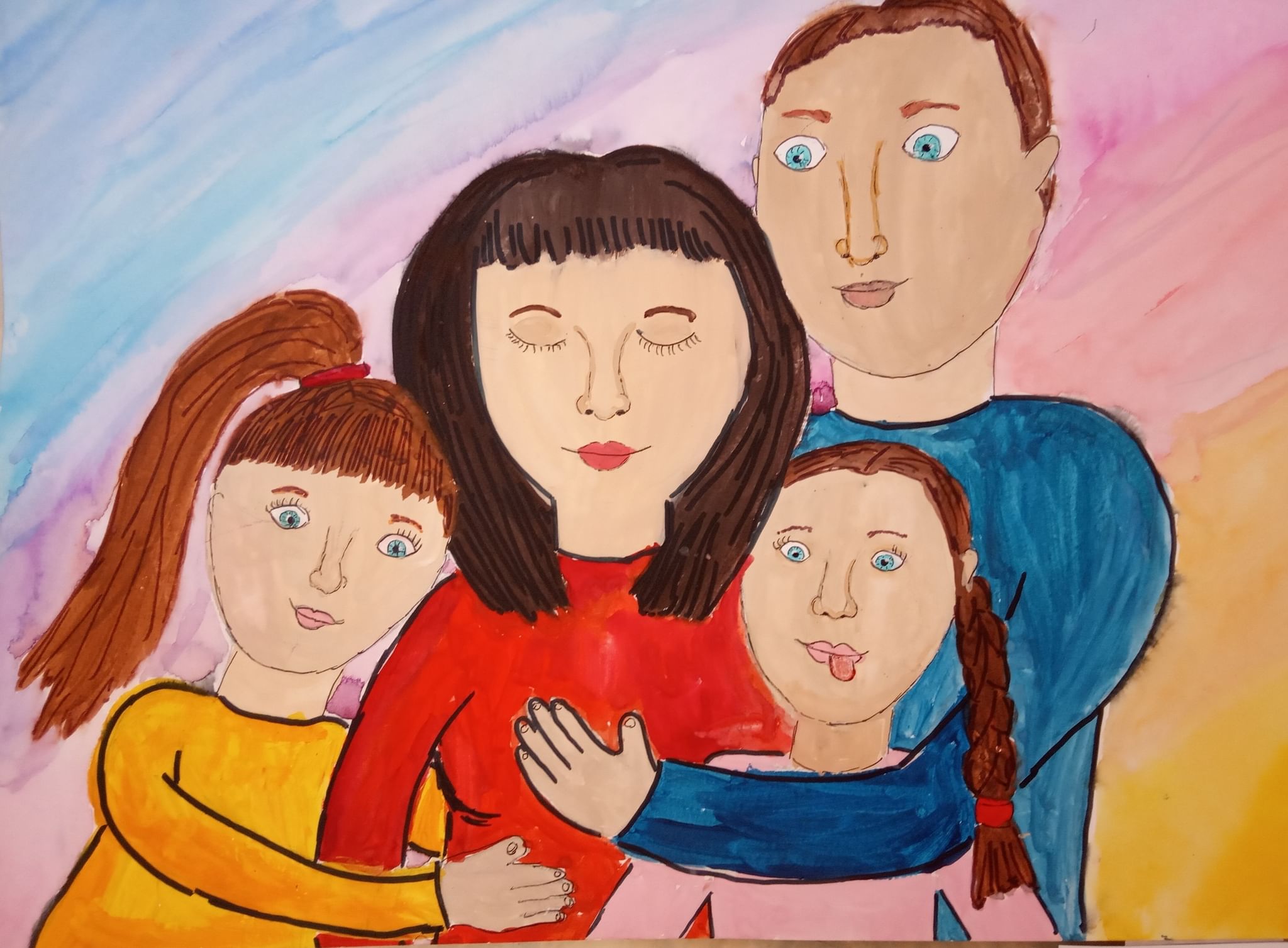 Будешь маму папу слушать. Рисунок моя семья. Рисунок на тему моя семья. Семья глазами ребенка. Рисунок для мамы.