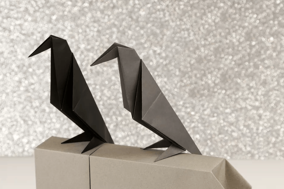 Открывающая клюв ВОРОНА из бумаги - Подвижные оригами - YouTube