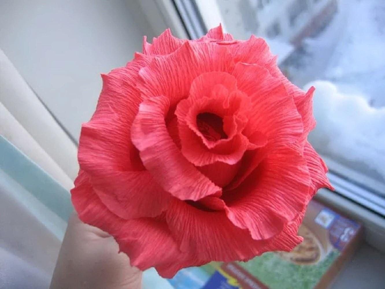 Цветы из гофрированной бумаги своими руками
