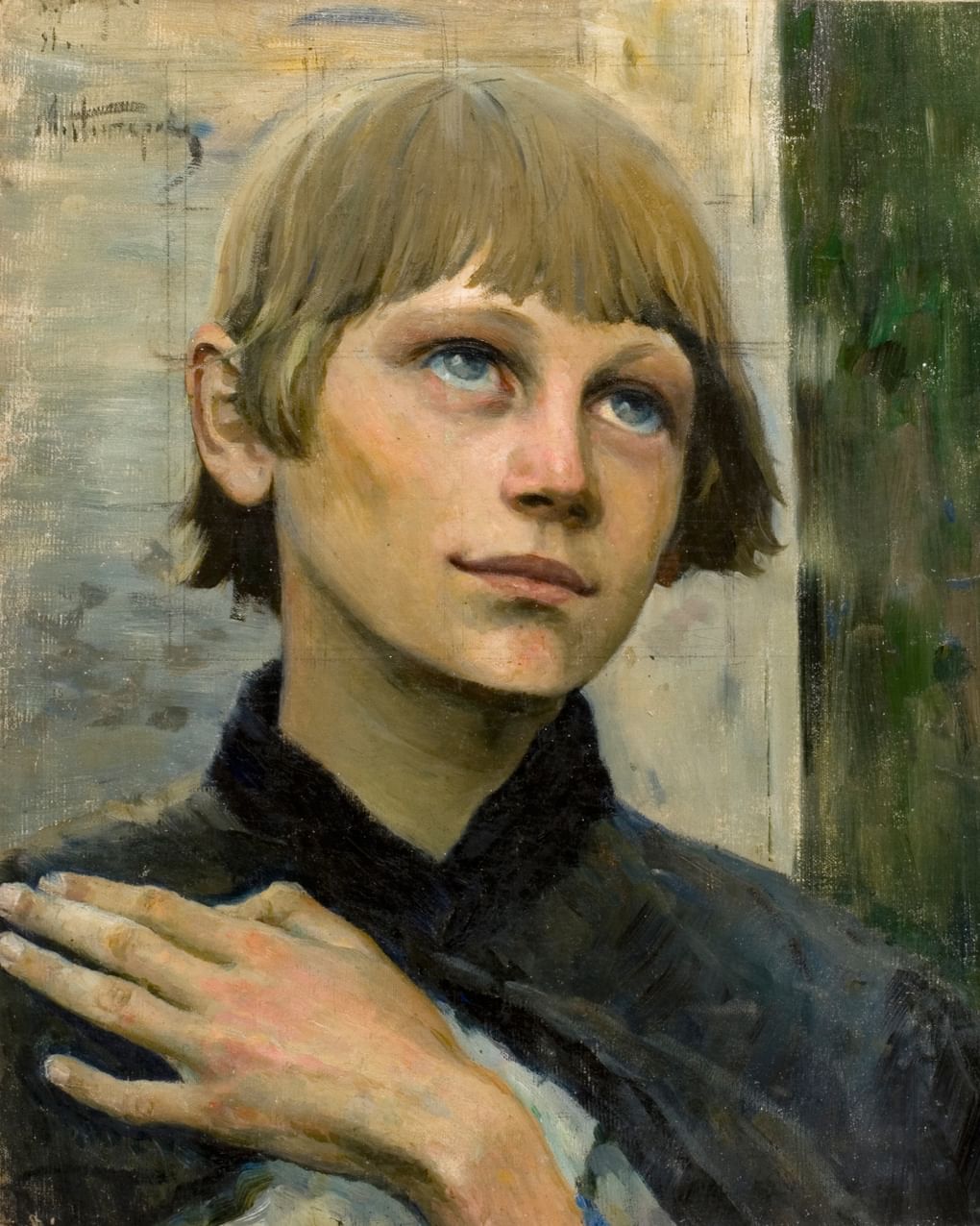 Михаил Нестеров. Голова молящегося юноши. Этюд к картине «Юность преподобного Сергия Радонежского». 1891. Башкирский государственный художественный музей им. М.В. Нестерова, Уфа