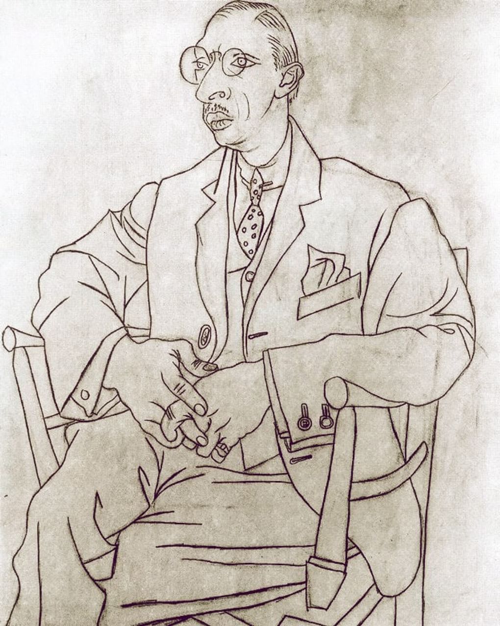 Пабло Пикассо. Портрет Игоря Стравинского (фрагмент). 1920. Музей Пикассо, Париж, Франция