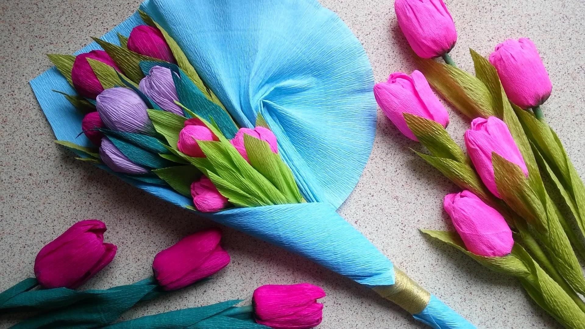 Тюльпаны из гофрированной бумаги — HandMade полезные мастер-классы