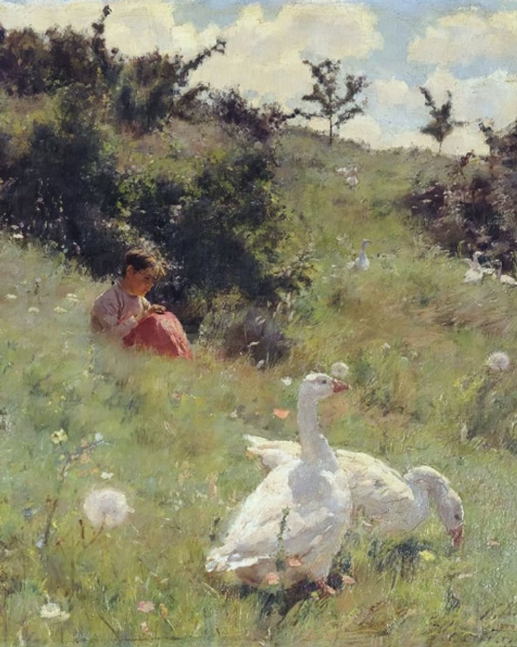 Кириак Костанди. Девочка с гусями. 1888. Государственный Русский музей, Санкт-Петербург
