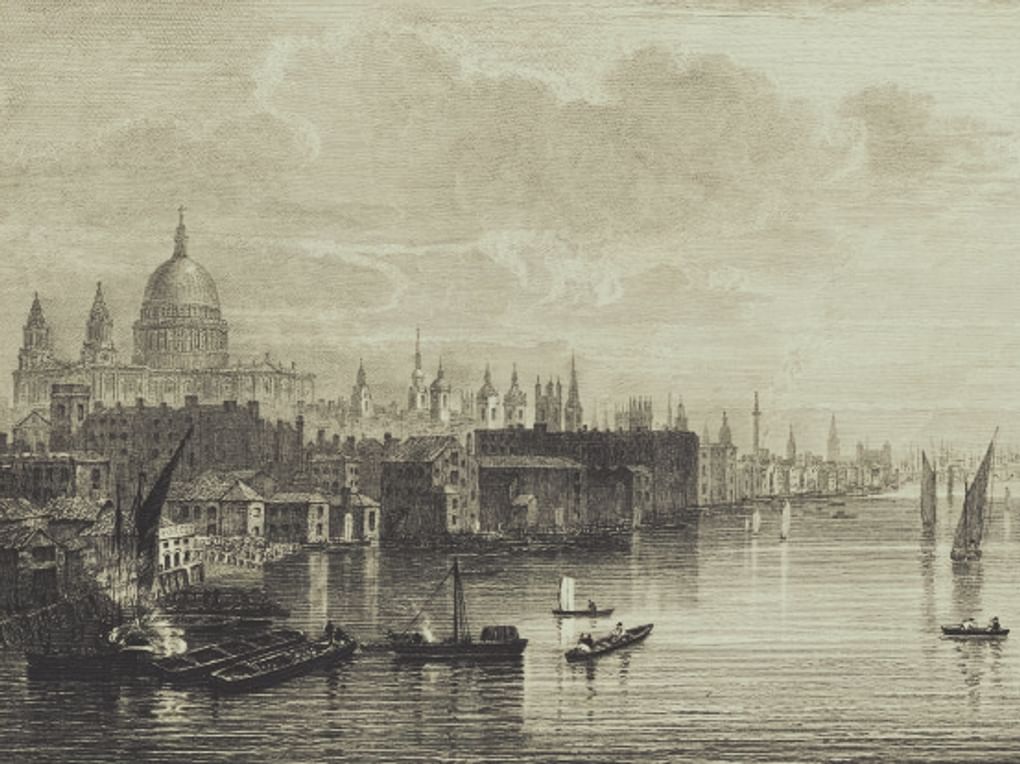 Неизвестный художник. Вид Лондона со стороны Темзы (фрагмент). 1830-е. Государственный Эрмитаж, Санкт-Петербург
