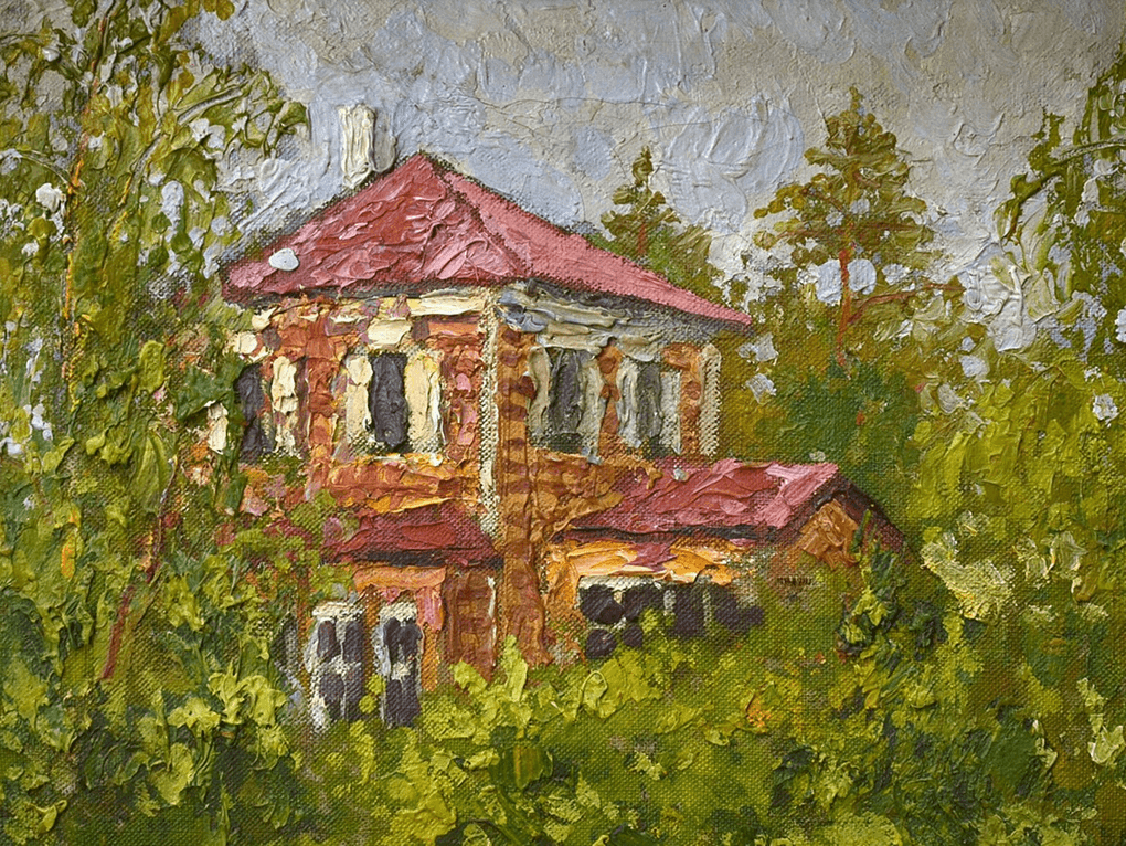 Дмитрий Панин. Домик в поселке Сокол. Москва (фрагмент). 1940. Музей-усадьба народного художника СССР А.М. Герасимова, Мичуринск, Тамбовская область