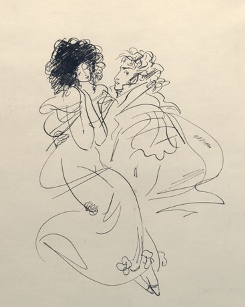 Елена Шипицова. Александр Пушкин и Анна Керн. 1990. Государственный музей-усадьба «Остафьево» - «Русский Парнас», Москва