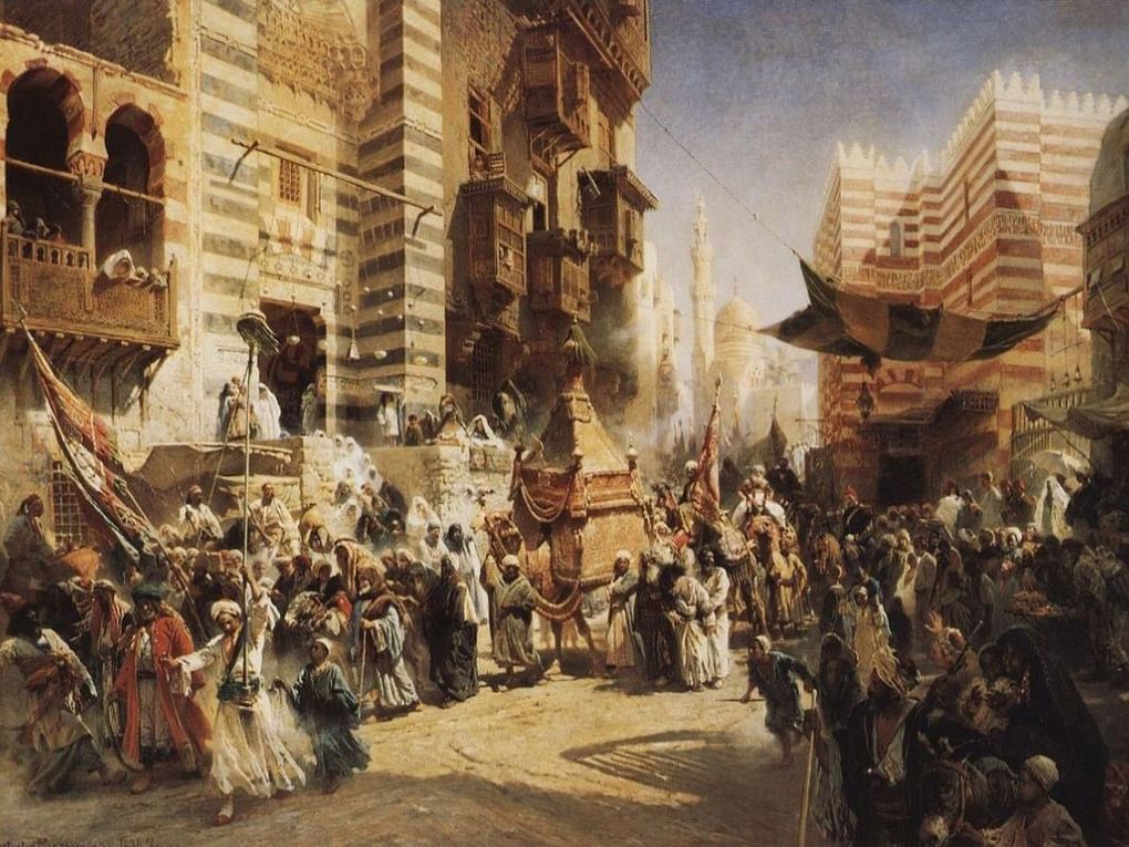 Константин Маковский. Перенесение священного ковра в Каире (фрагмент). 1876. Государственный Русский музей, Санкт-Петербург