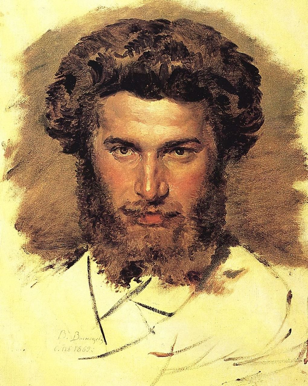 Виктор Васнецов. Портрет Архипа Куинджи (фрагмент). 1869. Государственная Третьяковская галерея, Москва