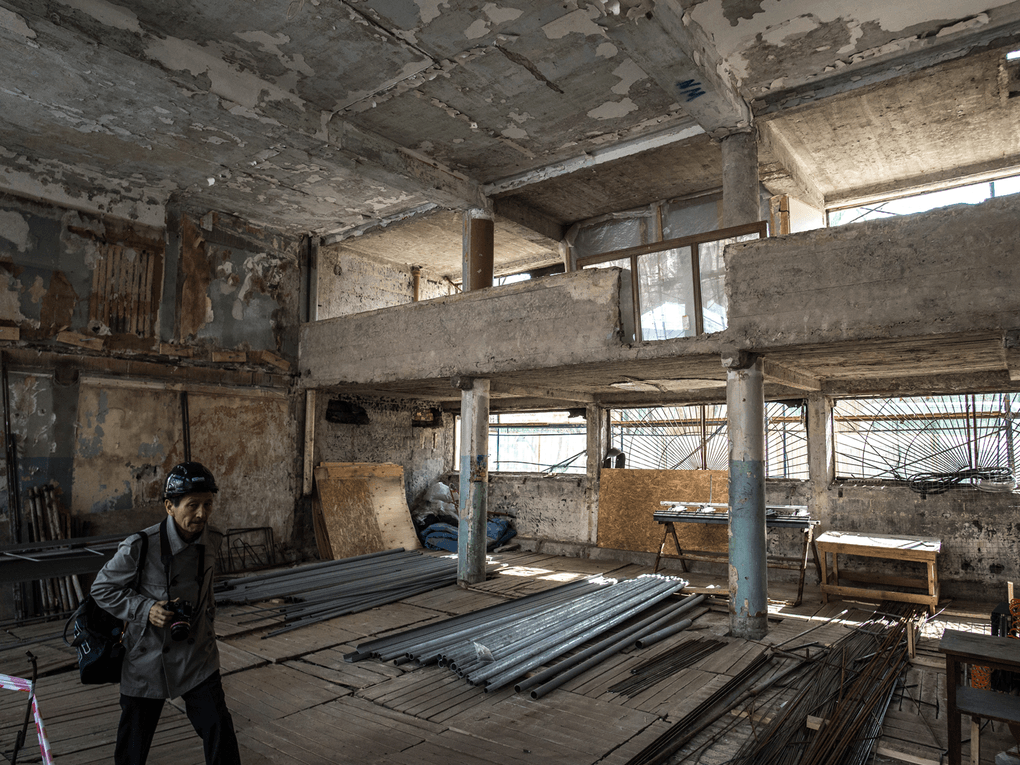 Реконструкция дома Наркомфина. Москва, 2018 год. Фотография: Дмитрий Серебряков / ТАСС