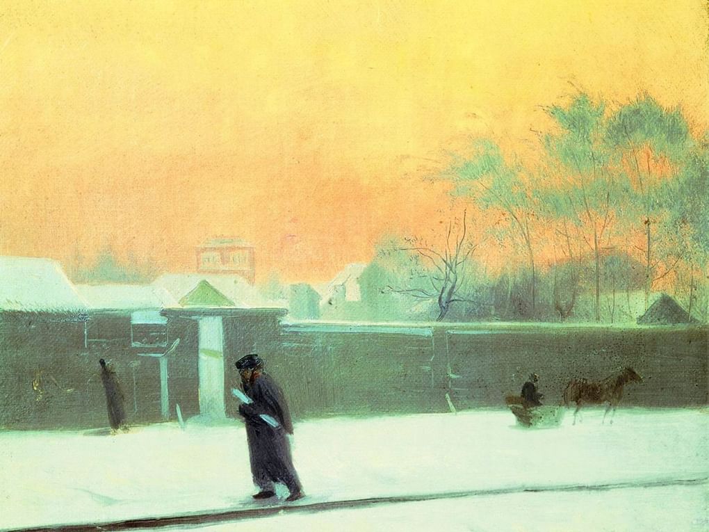Павел Федотов. Зимний день (фрагмент). 1850-е. Государственный Русский музей, Санкт-Петербург