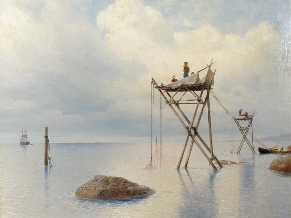 Лев Лагорио. Рыбный завод на Черном море. Ловля кефали в Крыму. 1885. Ярославский художественный музей, Ярославль. Выставка «Наш! Путь на пользу», Музей-заповедник «Коломенское», Москва
