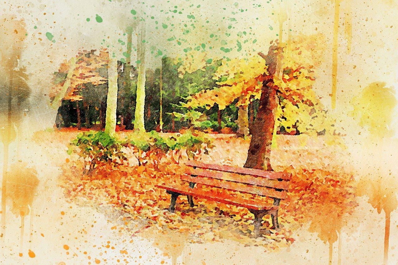 Рисунок красками парк