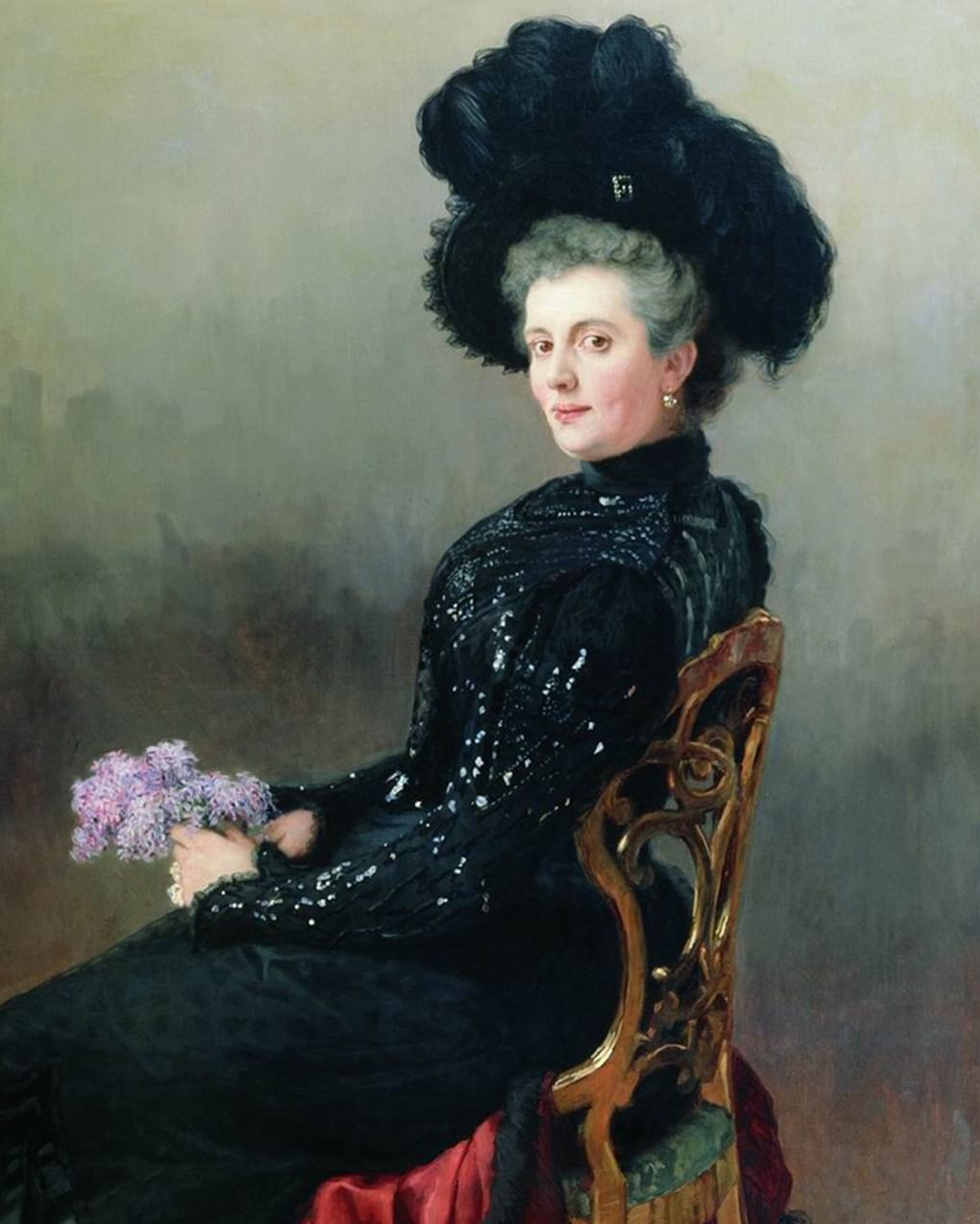 Николай Богданов-Бельский. Портрет дамы в кресле (фрагмент). 1900. Пермская государственная картинная галерея, Пермь