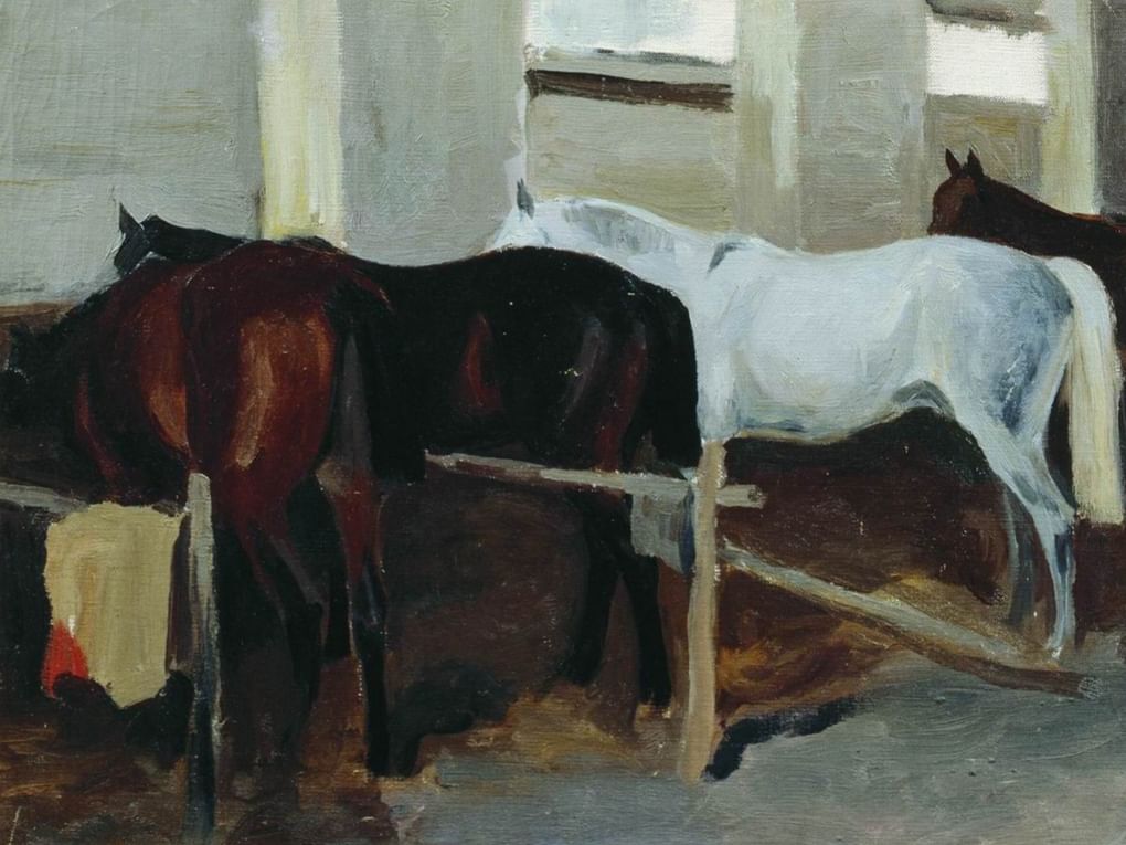 Алексей Степанов. Стойло (фрагмент). 1910-е. Плесский государственный историко-архитектурный и художественный музей-заповедник, Плес, Ивановская область