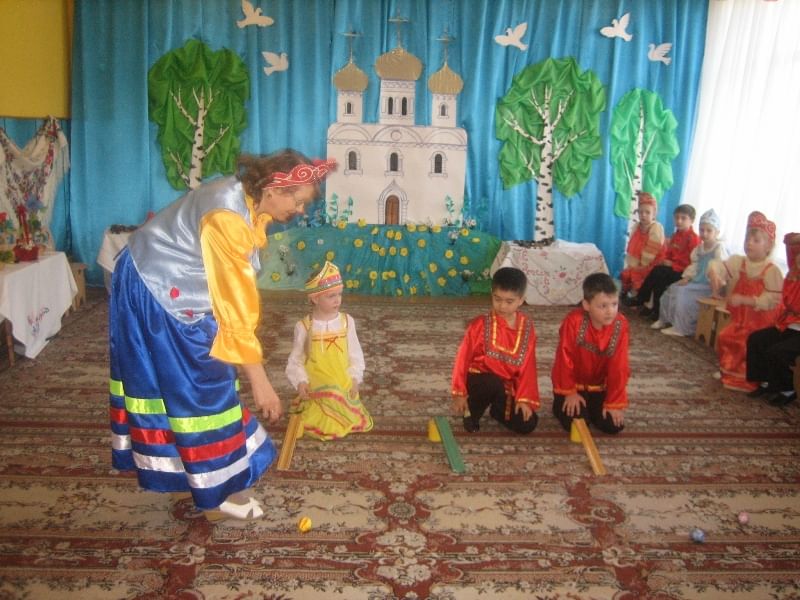 Украшение зала к пасхе в доу