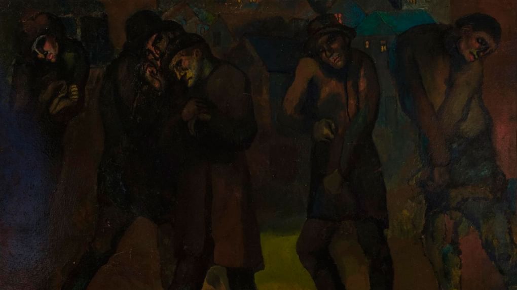 Павел Филонов. Ночь на Лиговке (фрагмент). 1912. Национальная галерея Армении, Ереван
