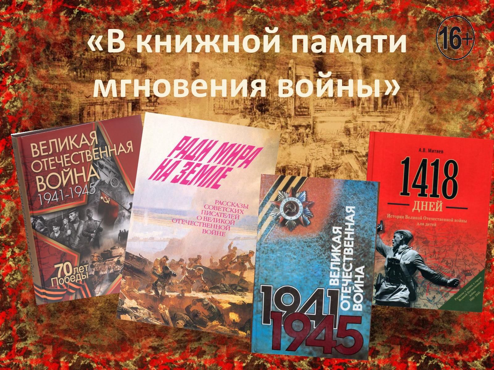 В книжной памяти мгновения войны презентация