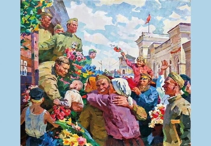 Картина художника в ф штраниха праздник победы 9 мая 1945