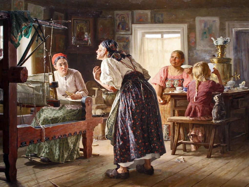 Василий Максимов. Злая свекровь (фрагмент). 1892. Государственный музей изобразительных искусств имени А.С. Пушкина, Москва